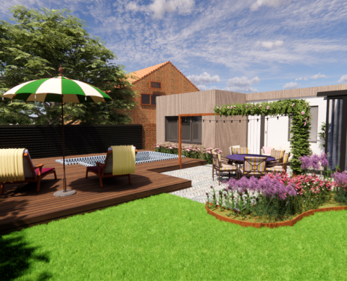 Zwembad met pergola plek